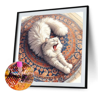 White Cat - Full Round Drill Diamond Painting 40*40CM