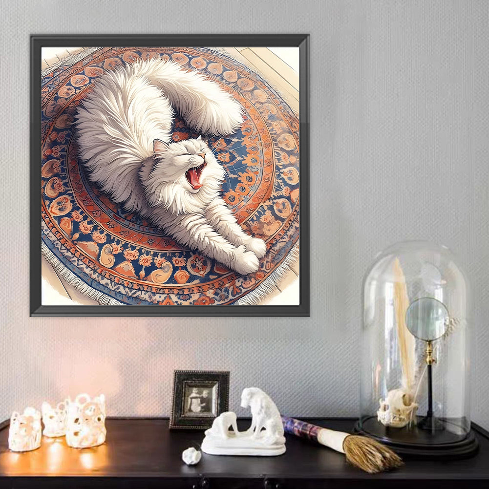 White Cat - Full Round Drill Diamond Painting 40*40CM