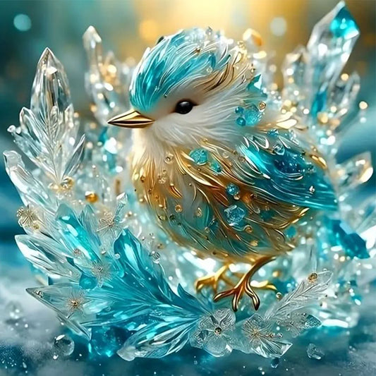 Glass Kingfisher - Full Square Drill Diamond Painting 30*30CM