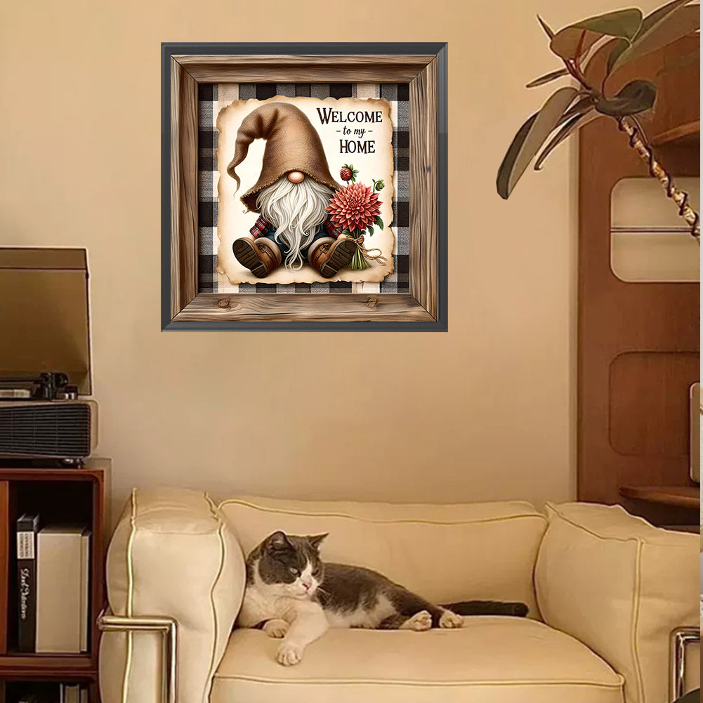 Gnome Welcome To My Home - Full Square Drill Diamond Painting 30*30CM