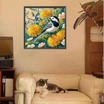 Chrysanthemum Bird - Full Square Drill Diamond Painting 30*30CM