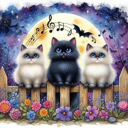 Singing Kitten - Full Square Drill Diamond Painting 30*30CM