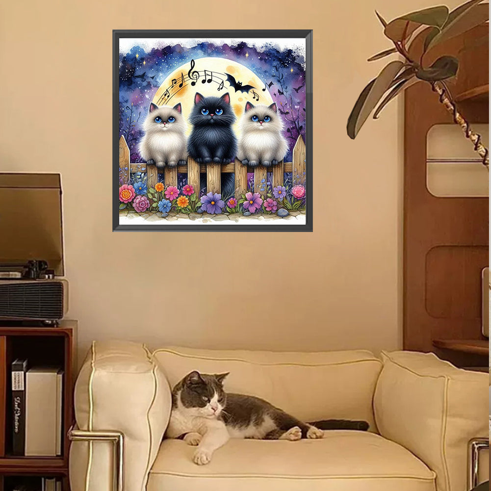 Singing Kitten - Full Square Drill Diamond Painting 30*30CM