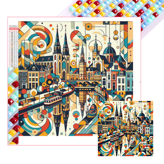 Geometry City - Full Square Drill Diamond Painting 40*40CM