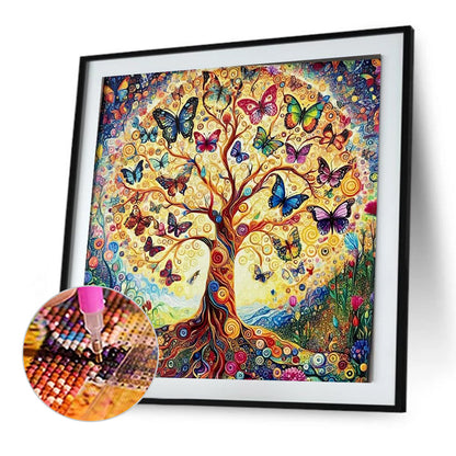 Butterfly Tree - Full Square Drill Diamond Painting 40*40CM