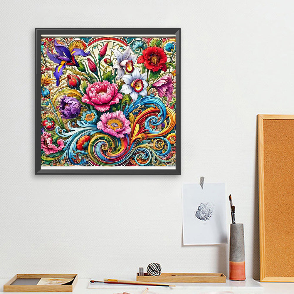 Flowers - Full Square Drill Diamond Painting 40*40CM