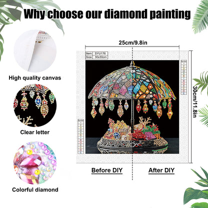 Crystal Retro Lamp - Special Shaped Drill Diamond Painting 30*30CM