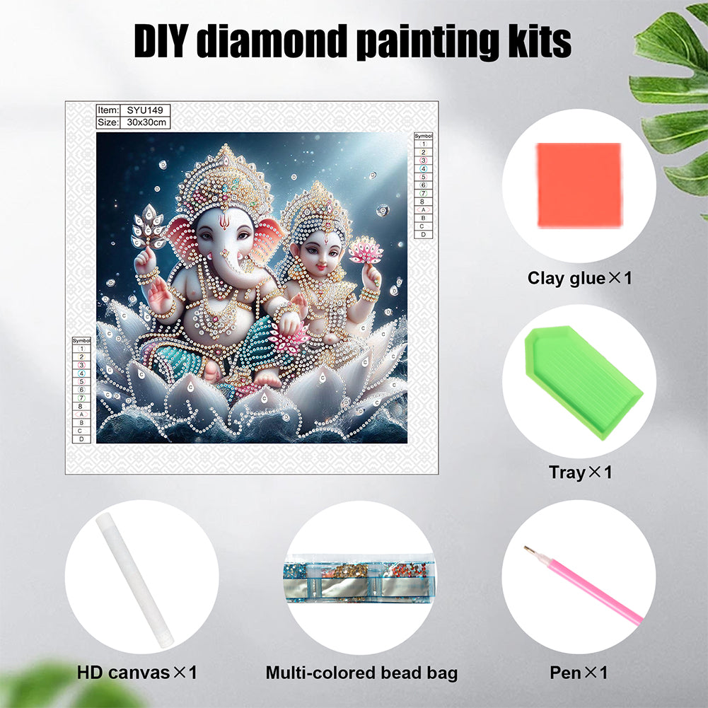 Ganesha Religion - Special Shaped Drill Diamond Painting 30*30CM