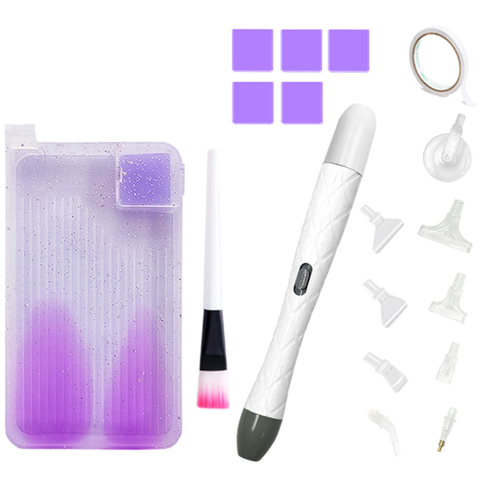 18Pcs/Set 5D DIY Diamond Painting Pick Up Pen Set with Light for DIY Arts Crafts