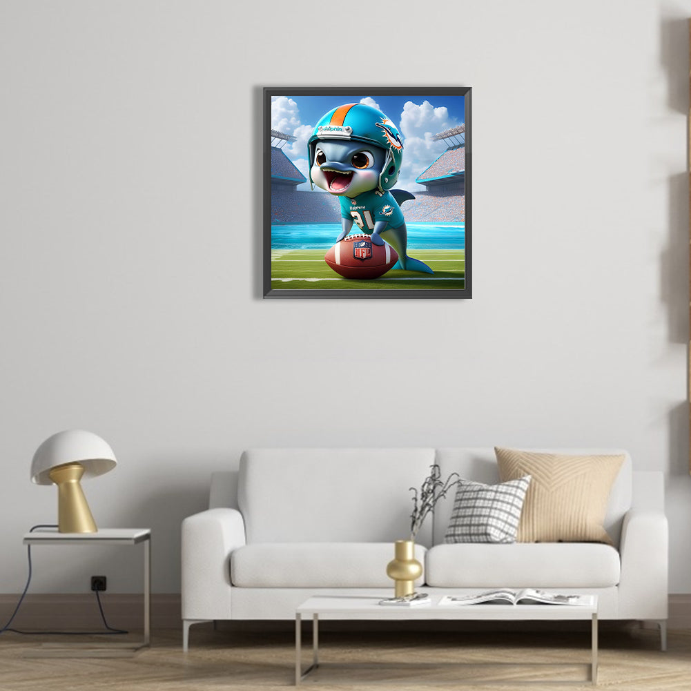 Miami Dolphins - Full Round Drill Diamond Painting 45*45CM