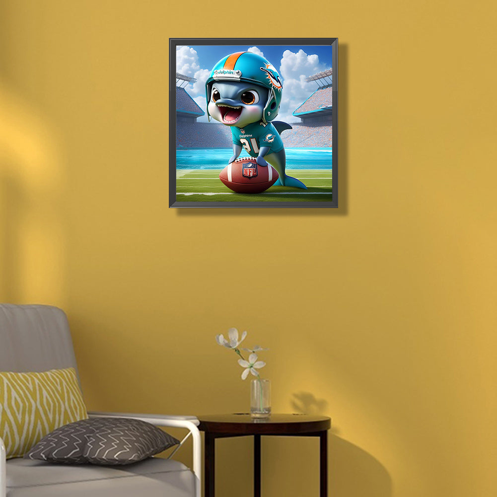 Miami Dolphins - Full Round Drill Diamond Painting 45*45CM