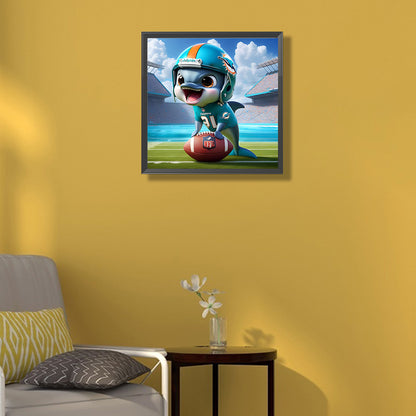Miami Dolphins - Full Round Drill Diamond Painting 45*45CM