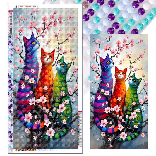 Tricolor Cat - Full Round Drill Diamond Painting 40*80CM