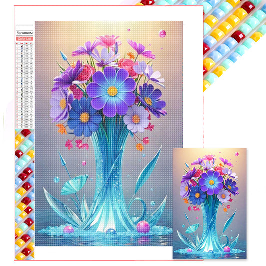 Crystal Flowers - Full Square Drill Diamond Painting 40*60CM