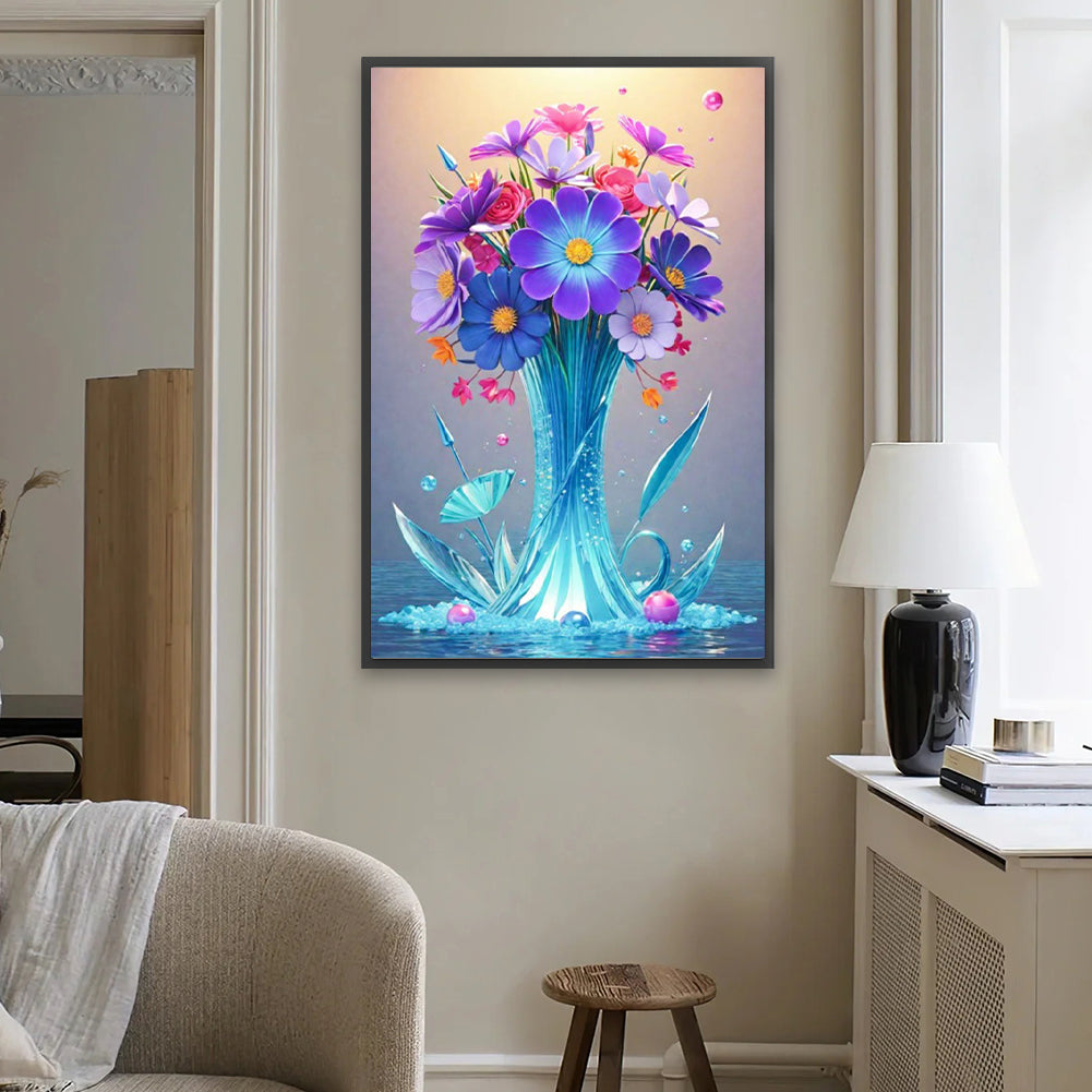 Crystal Flowers - Full Square Drill Diamond Painting 40*60CM