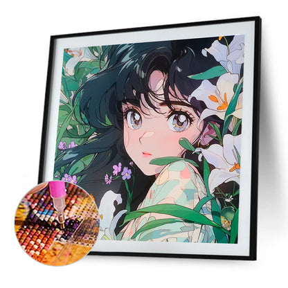 Cartoon Girl - Full Round Drill Diamond Painting 30*30CM