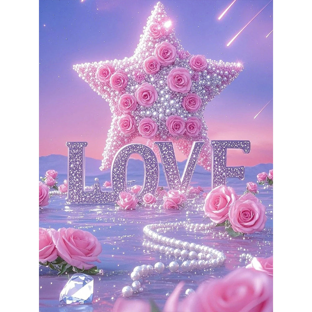 Star Rose - Full Round Drill Diamond Painting 30*40CM