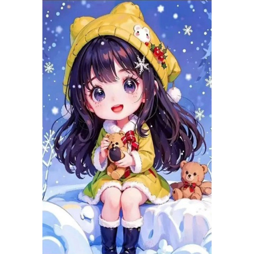 Cute Girl - Full AB Round Drill Diamond Painting 40*60CM