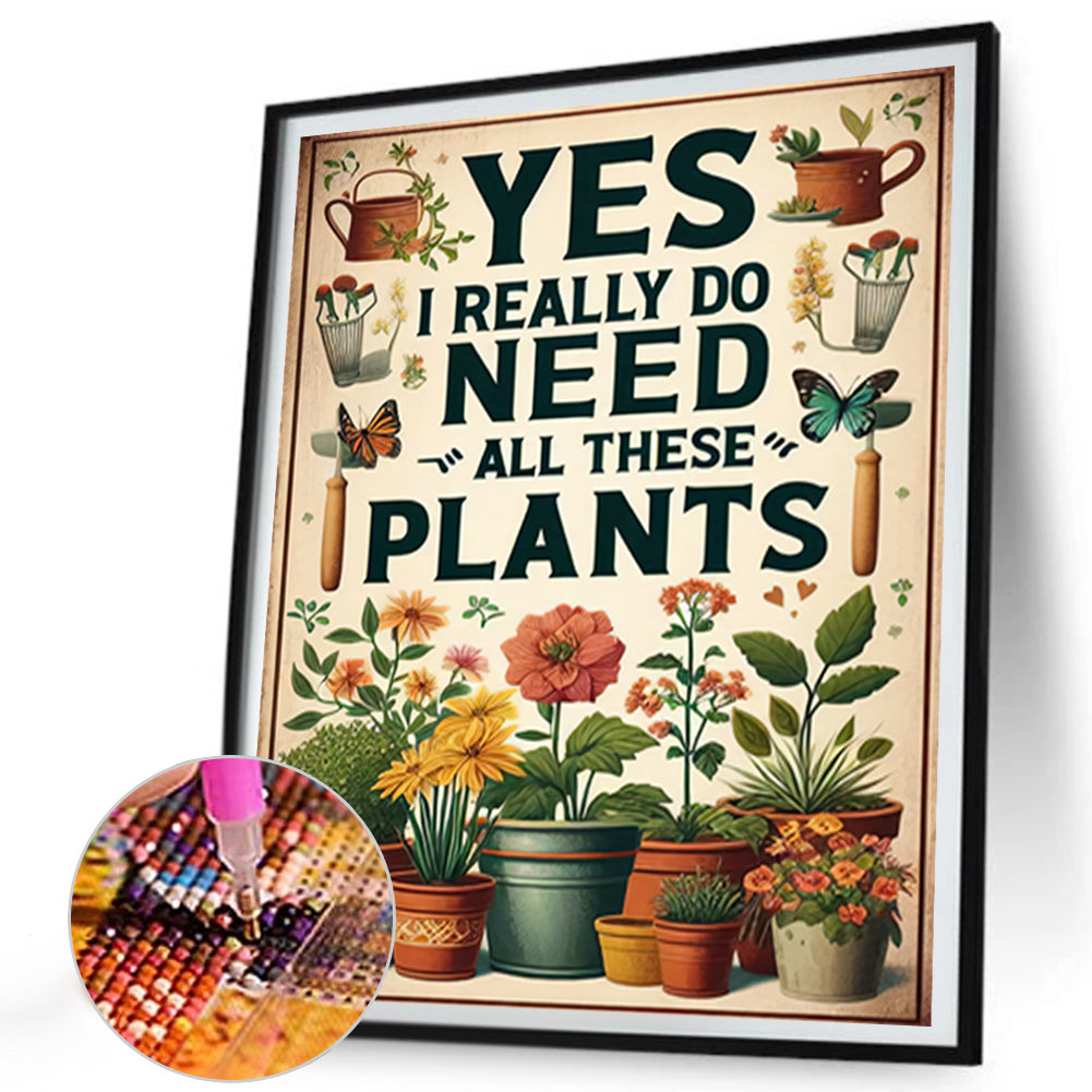 Plant - Full Round Drill Diamond Painting 35*40CM