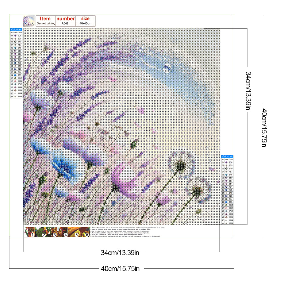 Flower - Full Round Drill Diamond Painting 40*40CM