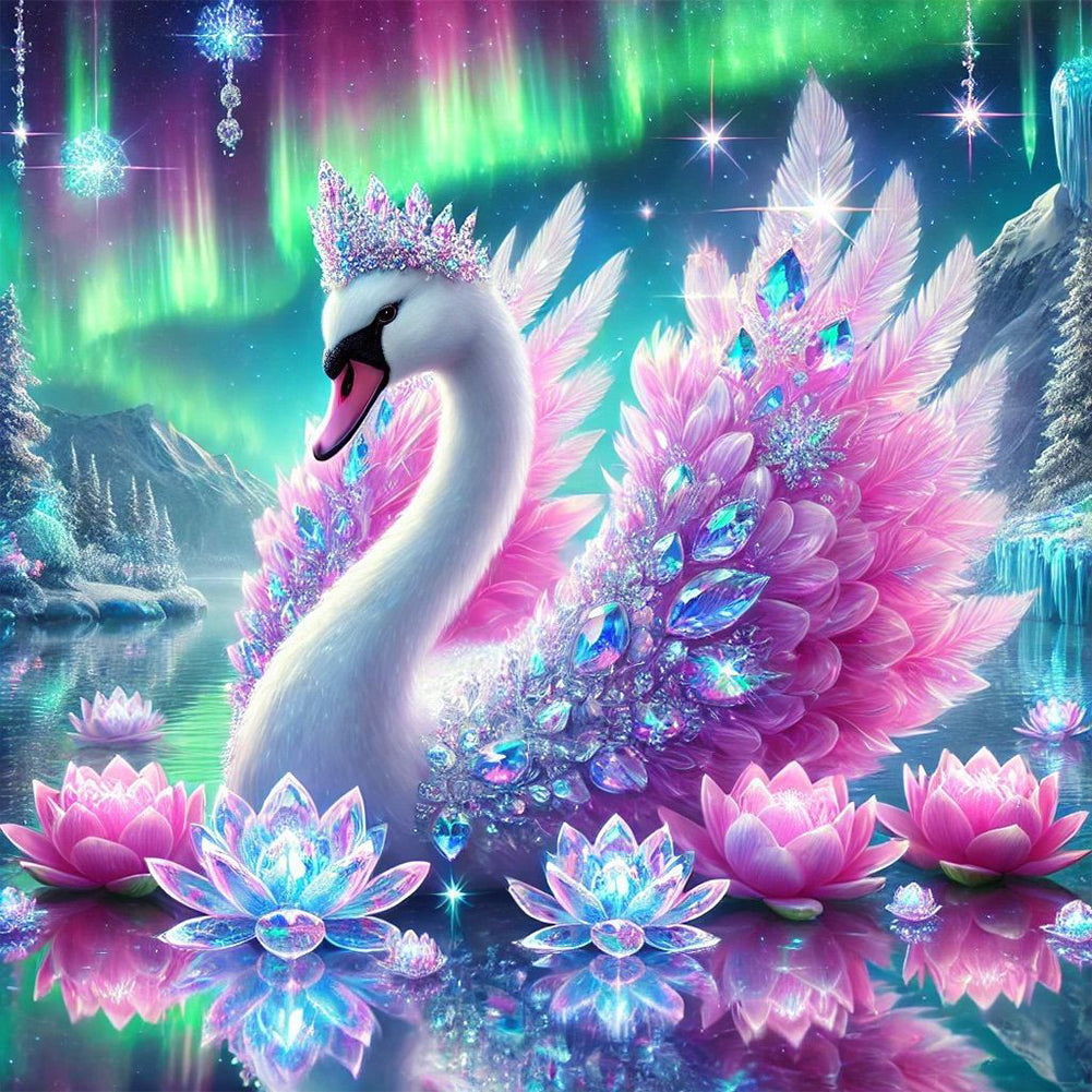 Swan - Full Round Drill Diamond Painting 40*40CM