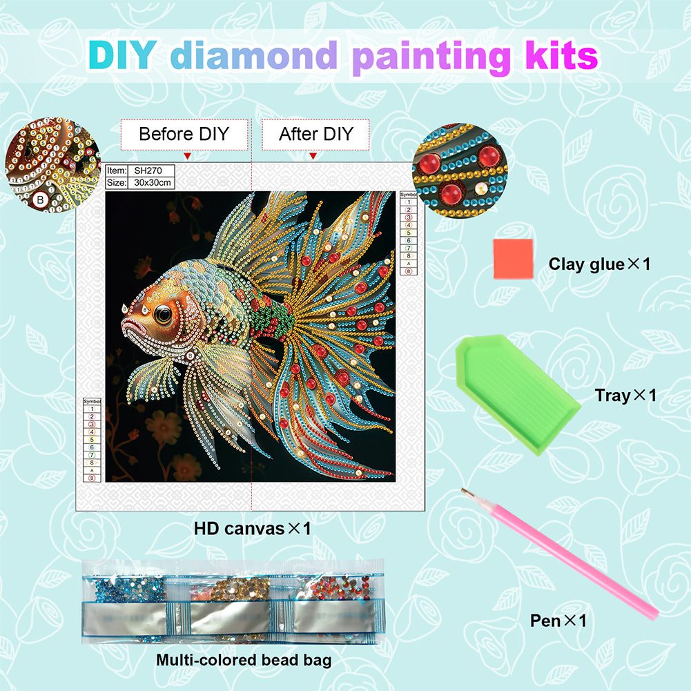 Koi Carp - Special Shaped Drill Diamond Painting 30*30CM