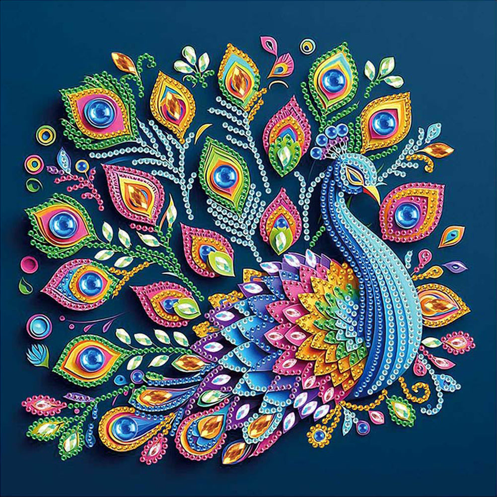 Peacock - Special Shaped Drill Diamond Painting 30*30CM