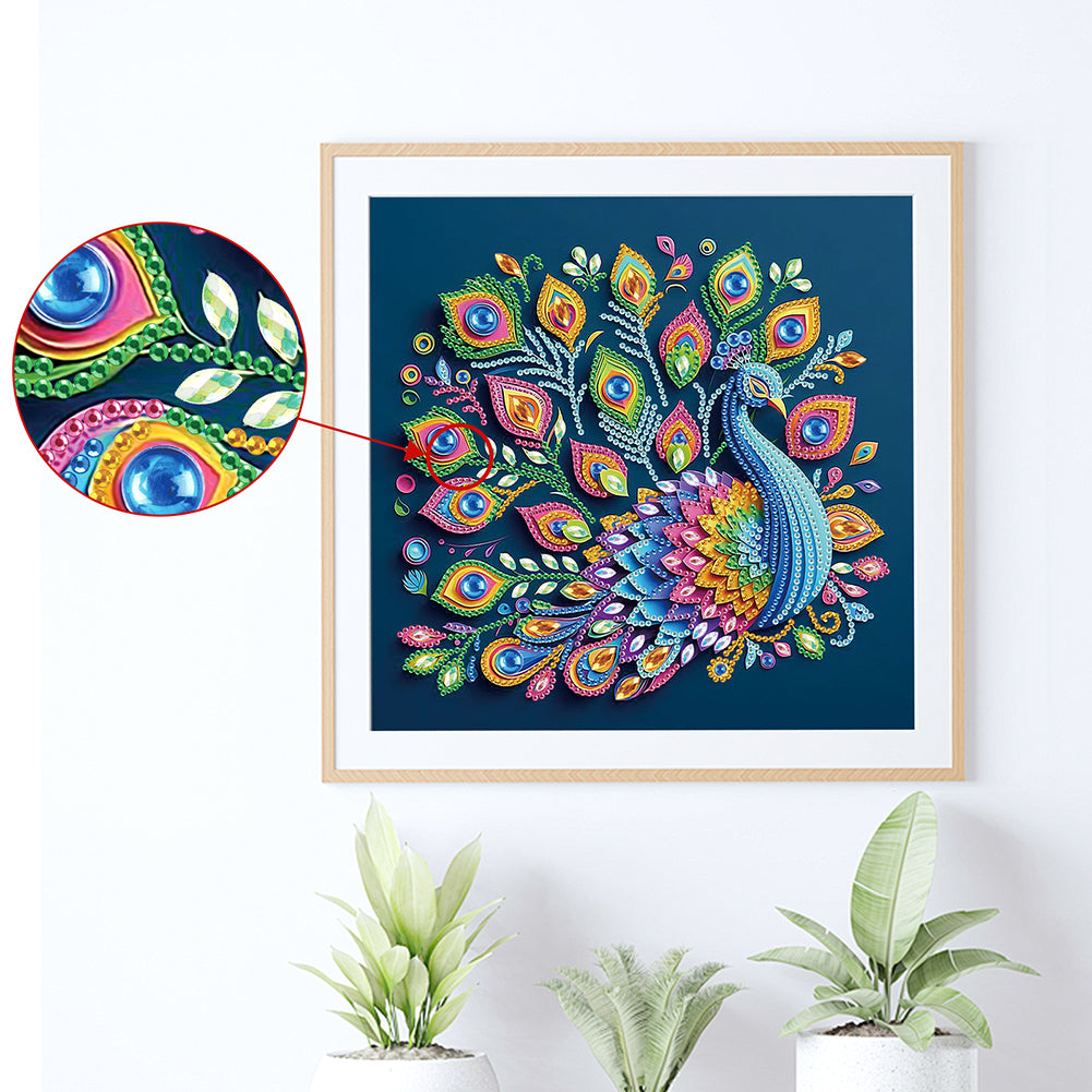 Peacock - Special Shaped Drill Diamond Painting 30*30CM