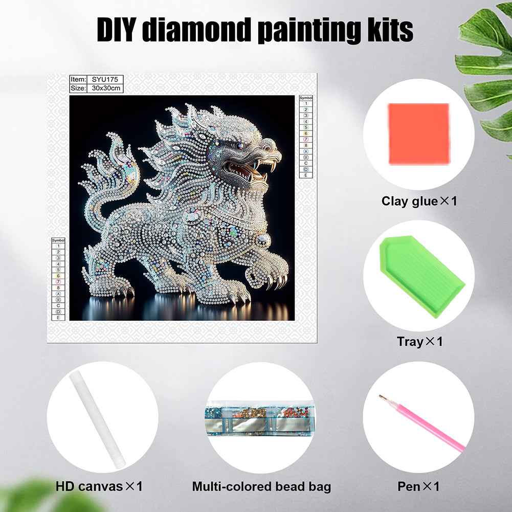 Mythical Lion - Special Shaped Drill Diamond Painting 30*30CM