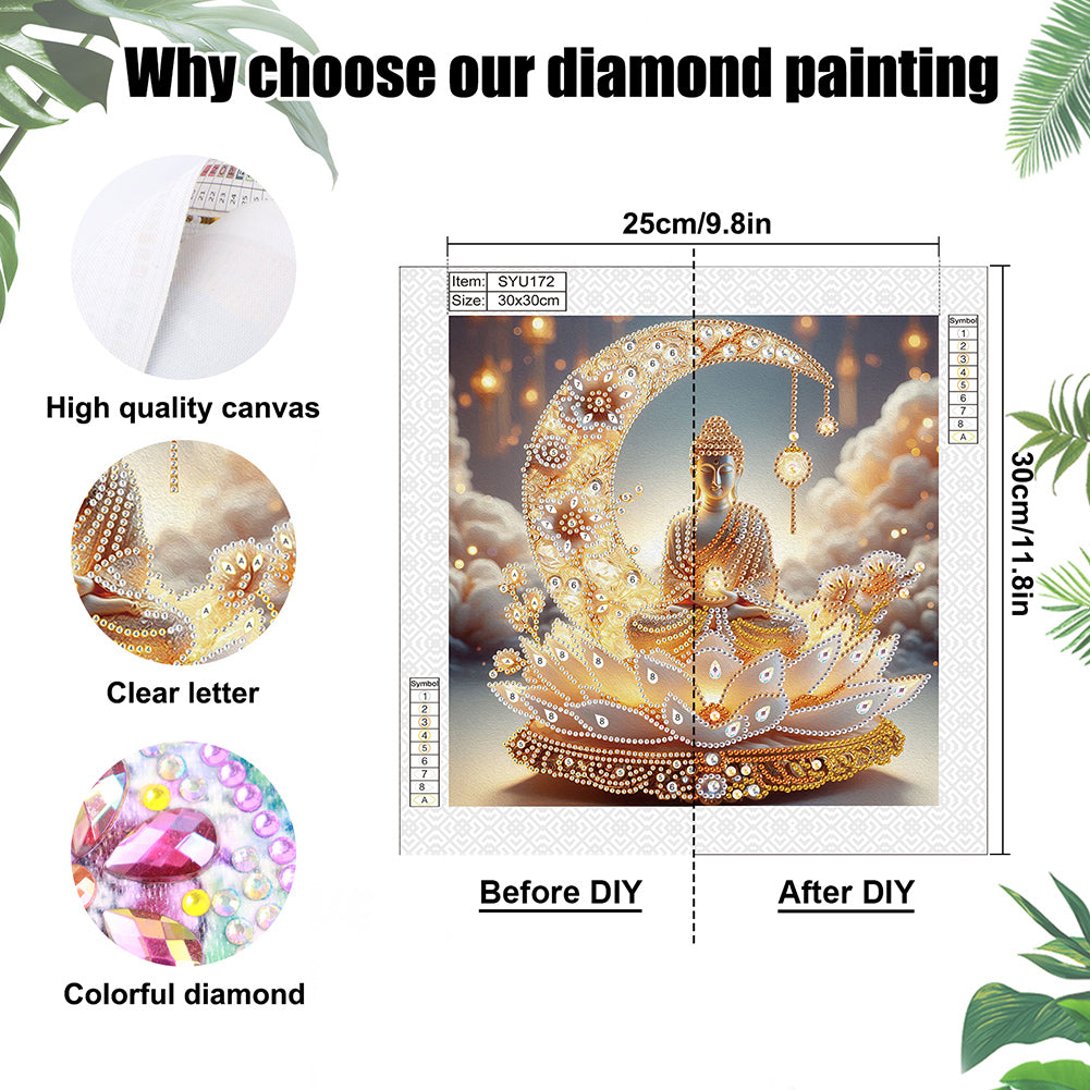 Buddha Statue - Special Shaped Drill Diamond Painting 30*30CM