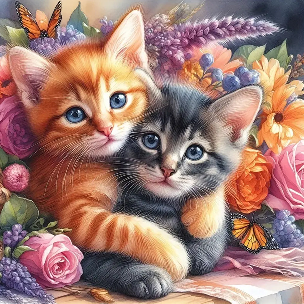 Cat - Full Round Drill Diamond Painting 40*40CM