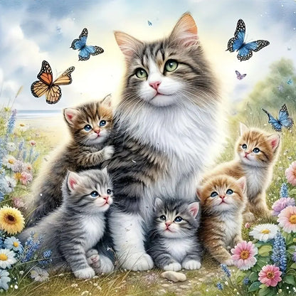 Cats - Full Round Drill Diamond Painting 40*40CM
