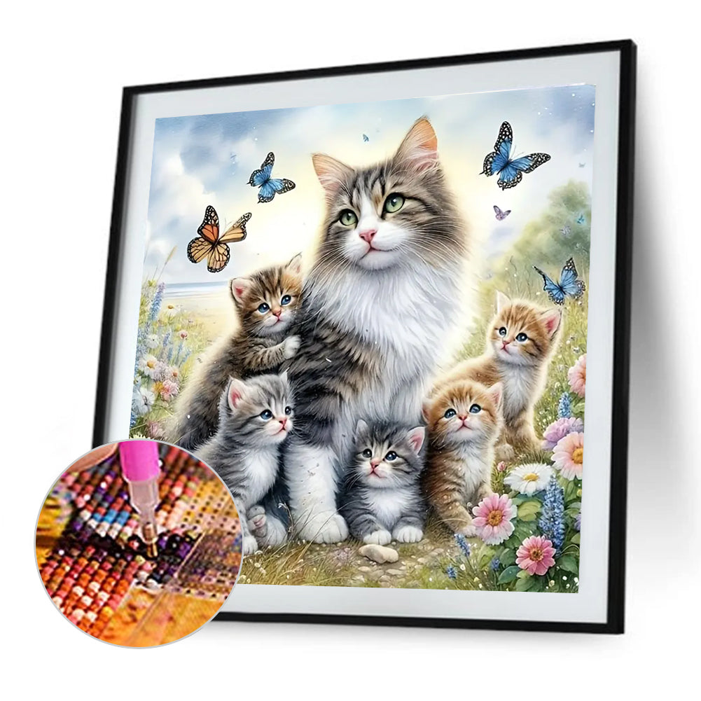 Cats - Full Round Drill Diamond Painting 40*40CM