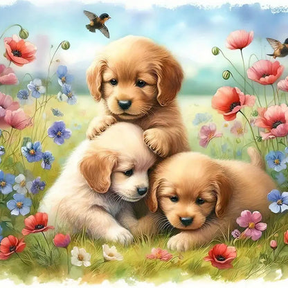 Golden Retriever - Full Round Drill Diamond Painting 40*40CM