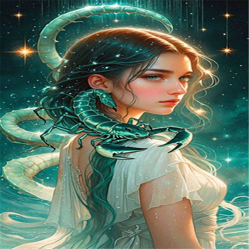 Scorpio Girl - Full AB Round Drill Diamond Painting 40*70CM