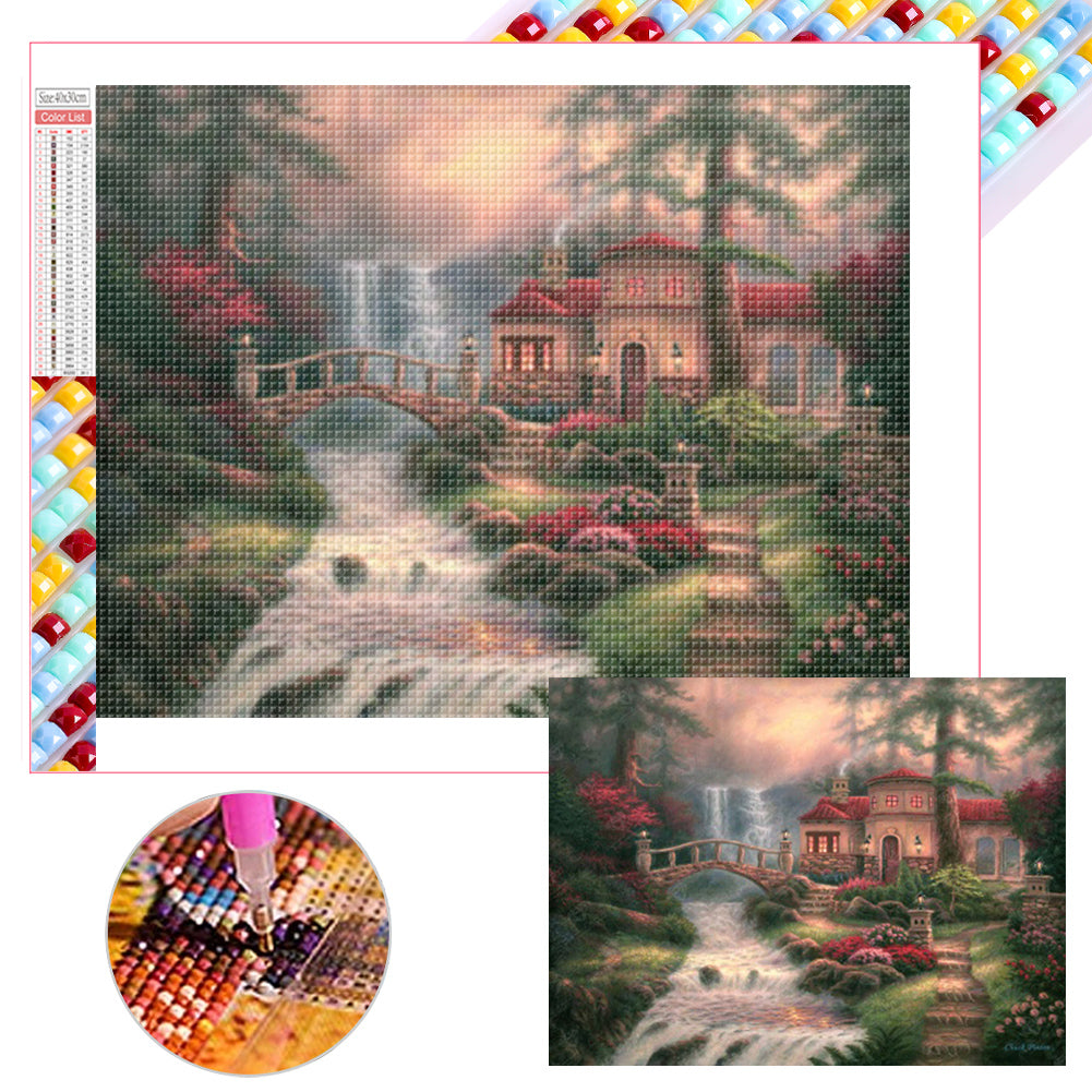 House In The Mountains - Full Square Drill Diamond Painting 40*30CM