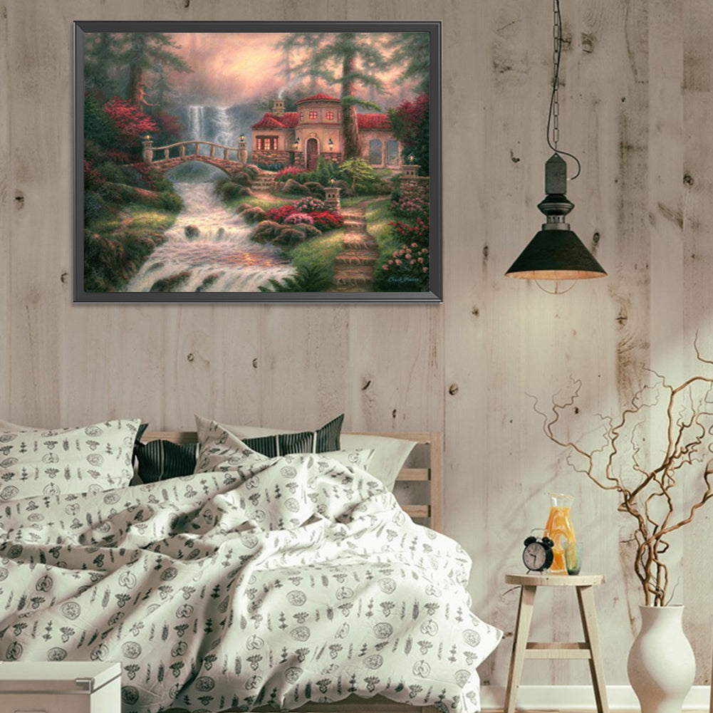 House In The Mountains - Full Square Drill Diamond Painting 40*30CM