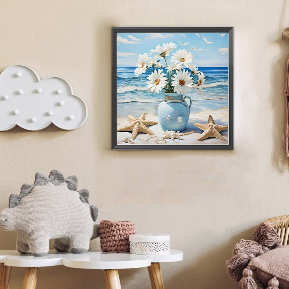 Seaside Daisy - Full Round Drill Diamond Painting 30*30CM