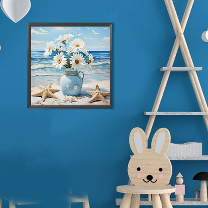 Seaside Daisy - Full Round Drill Diamond Painting 30*30CM