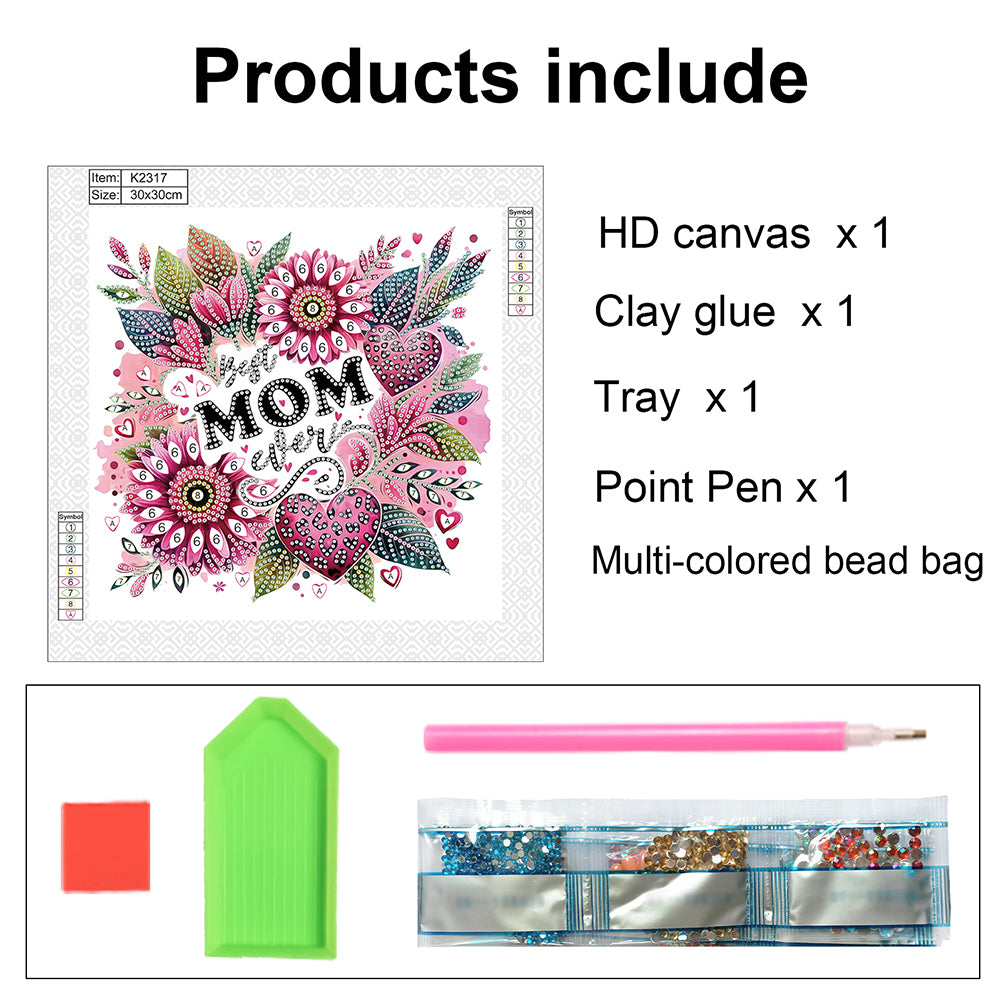 Mother'S Day - Special Shaped Drill Diamond Painting 30*30CM