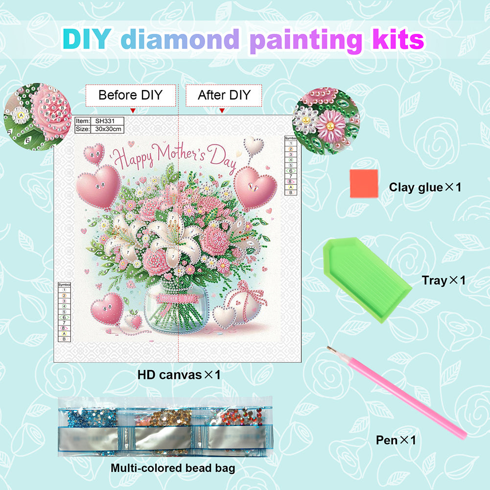 Mother'S Day - Special Shaped Drill Diamond Painting 30*30CM