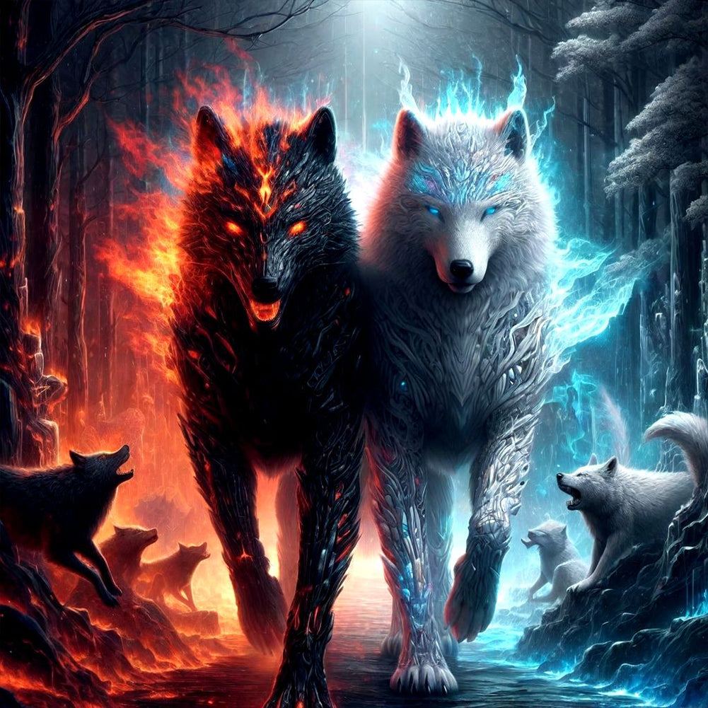 Wolf - Full Round Drill Diamond Painting 40*40CM