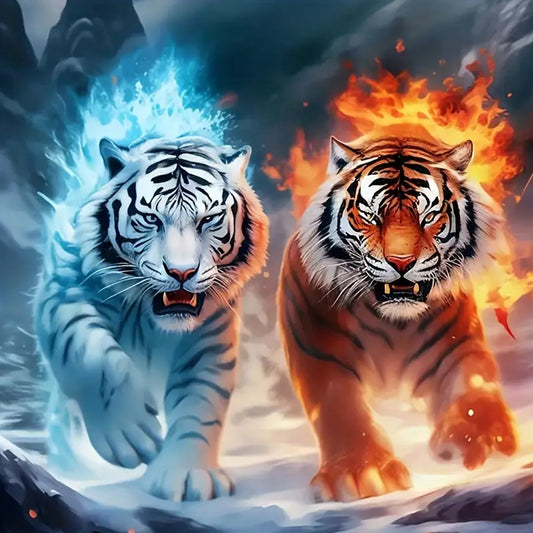 Tiger - Full Round Drill Diamond Painting 40*40CM