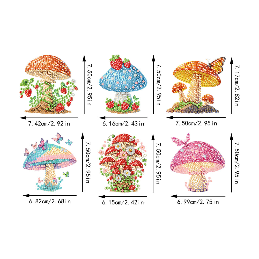 6Pcs Acrylic Cats Diamond Art Fridge Magnet Diamond Painting Refrigerator Magnet