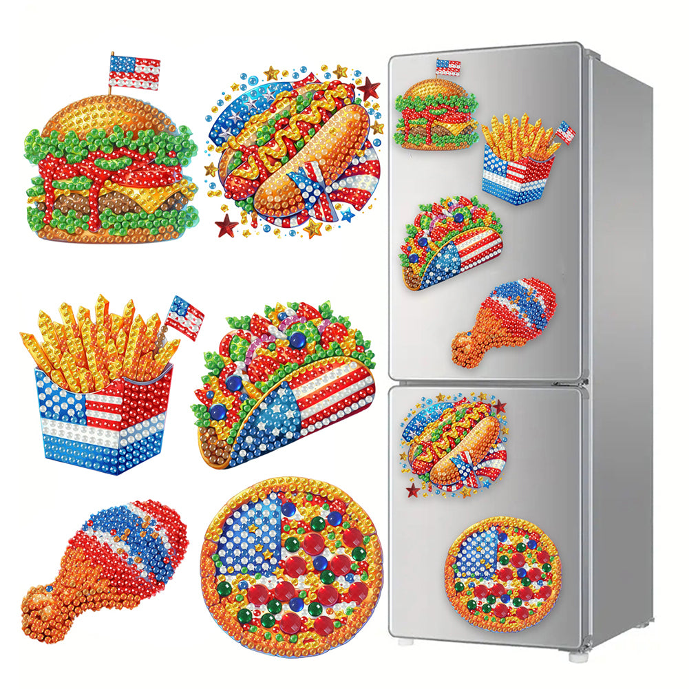 6Pcs Acrylic Cats Diamond Art Fridge Magnet Diamond Painting Refrigerator Magnet