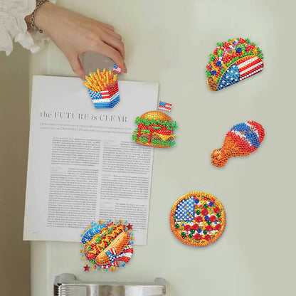 6Pcs Acrylic Cats Diamond Art Fridge Magnet Diamond Painting Refrigerator Magnet