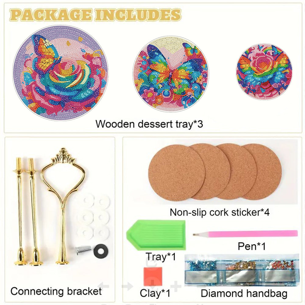 3 Tier Animal Crystal Display Rack Kit 5D DIY Shelf Art Craft Set for Home Decor