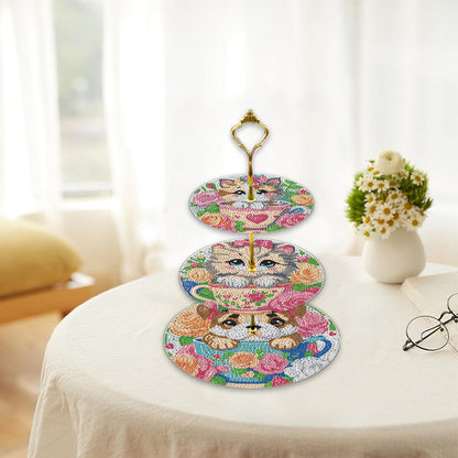 3 Tier Animal Crystal Display Rack Kit 5D DIY Shelf Art Craft Set for Home Decor