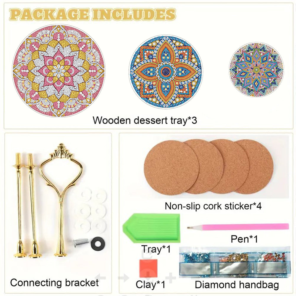 3 Tier Animal Crystal Display Rack Kit 5D DIY Shelf Art Craft Set for Home Decor