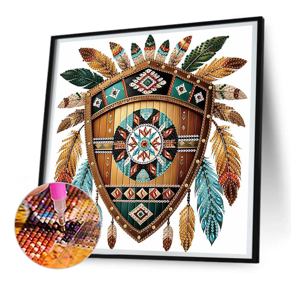 Indian Shield - Special Shaped Drill Diamond Painting 30*30CM